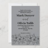 グレー結婚式招待状/シンプルデザイン&ロマンチック 招待状 (正面)