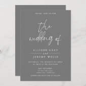 グレー結婚式招待状 招待状 (正面/裏面)