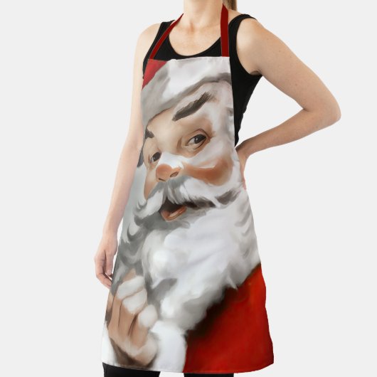 グレー絵を描のサンタクロースの エプロン (インサイチュ)