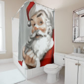 グレー絵を描のサンタクロースの シャワーカーテン (インサイチュ)