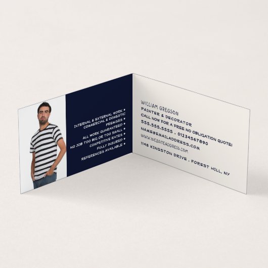 グレー絵を描ローラー、ペインター&デコレーター写真 名刺 (内部)