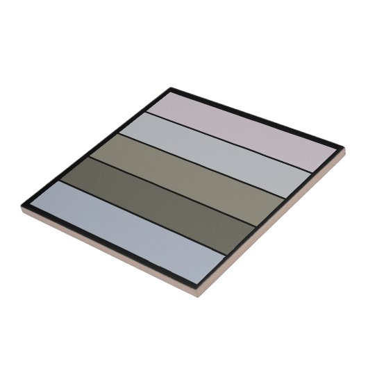 グレー緑と黒ストライプ色紙 タイル (側面)