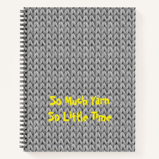 グレー編みテクスチャスパイラルノートブック ノートブック (正面)