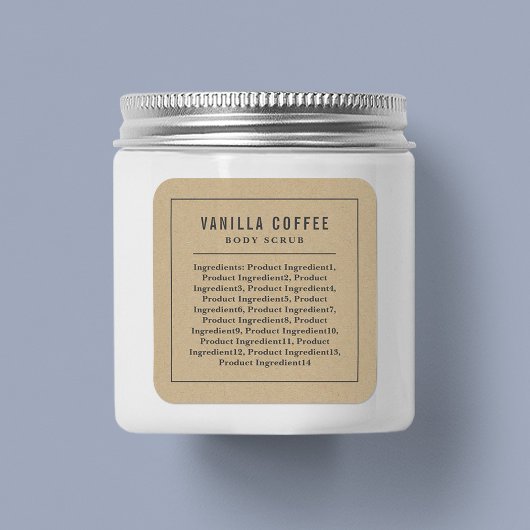 グレー縁どと線の原料リストKraftラベル スクエアシール