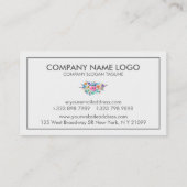 グレー縁どウォーター色の花 名刺 (裏面)