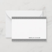 グレー縁どパーソナライズされたノートカード ノートカード (正面)