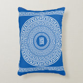 グレー縁どブルーの背景に白 アクセントクッション (正面(垂直))