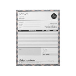 グレー縁どミニマリストのビジネス請求書テンプレート ノートパッド