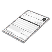 グレー縁どミニマリストのビジネス請求書テンプレート ノートパッド (アングル)