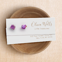 グレー署名スクリプトスタッドイヤリングディスプレイカード