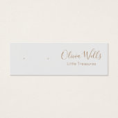 グレー署名スクリプトスタッドイヤリングディスプレイカード (正面)