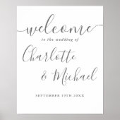グレー署名ス結婚クリプトのウェルカムサイン ポスター (正面)