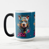 グレー背景カラフルドッグアート モーフィングマグカップ (左)