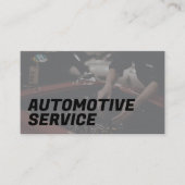 グレー自動車サービス技術者名刺 名刺 (正面)