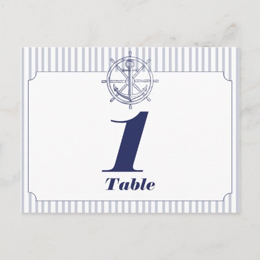 グレー航海ののいかり表ストライプ番号 ポストカード (正面)