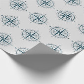 グレー航海ののコンパス ラッピングペーパー (角)