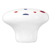 グレー航海のウォーターカラーホエールレッドブルードット セラミックノブ (側面)