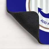 グレー航海のストライプいかり マウスパッド (コーナー)