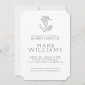 グレー航海のフローラいかり誕生日パーティー招待状 招待状 (正面)