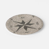 グレー航海の御影石のコンパスバラ ペーパープレート (アングル)