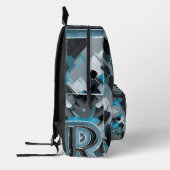 グレー色 プリントバックパック (左)