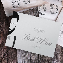 グレー花婿介添人シンプルシルエ結婚ット提案