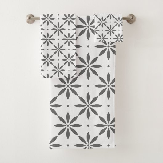 グレー花柄タオル バスタオルセット (インサイチュ)