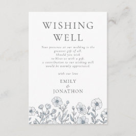 グレー花模様がWishing Well 結婚's Enclosure Card エンクロージャーカード