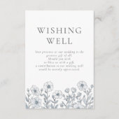 グレー花模様ウィングウェル結婚ズ エンクロージャーカード (正面)