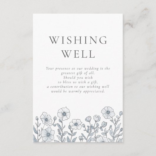 グレー花模様ウィングウェル結婚ズ エンクロージャーカード (正面)