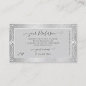 グレー華美シルバーモザイクスパークルジュエリーイニシャル 名刺 (裏面)