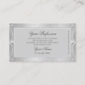 グレー華美シルバーモザイクスパークルジュエリーオーナメント 名刺 (裏面)