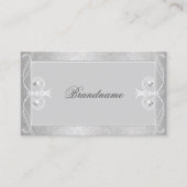 グレー華美シルバーモザイクスパークルジュエリーオーナメント 名刺 (正面)