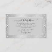 グレー華美シルバーモザイク輝く宝石とロゴ 名刺 (裏面)
