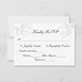 グレー葉シルバーズ・ミニマ結婚リスト 出欠カード (正面)