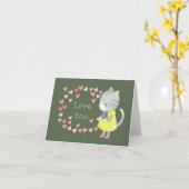 グレー虎猫キティ猫かわいい猫キミ記念日 カード (黄色い花)