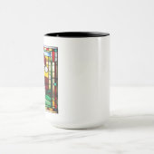 グレー虎猫クリスマスステンドグラス マグカップ (中央)