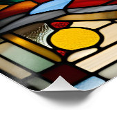 グレー虎猫ステンドグラス ポスター (コーナー)