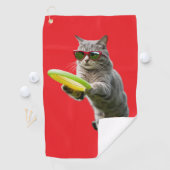 グレー虎猫ディスクゴルファー用タオル ゴルフタオル (インサイチュ)