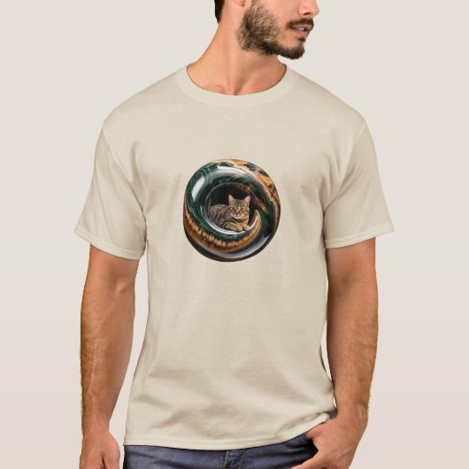 グレー虎猫大理石 Tシャツ (正面)