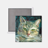 グレー虎猫磁石 マグネット (正面/裏面)