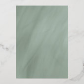 グレー表示の金ゴールドフレーム結婚タイポグラフィの金ゴールド 箔招待状 (裏面)