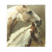 グレー表示ホースのメモ帳 ノートパッド (正面)