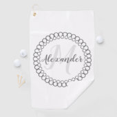 グレー装飾円モノグラムゴルフタオル ゴルフタオル (インサイチュ)