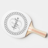 グレー装飾円モノグラム卓球ラケット 卓球ラケット (横)