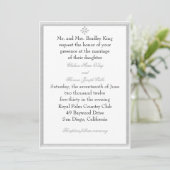 グレー装飾縁ど結婚式招待状 招待状 (スタンド正面)