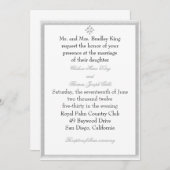 グレー装飾縁ど結婚式招待状 招待状 (正面/裏面)