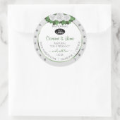 グレー製品ラベルグリーンホワイトローズジュエリーロゴ ラウンドシール (バッグ)