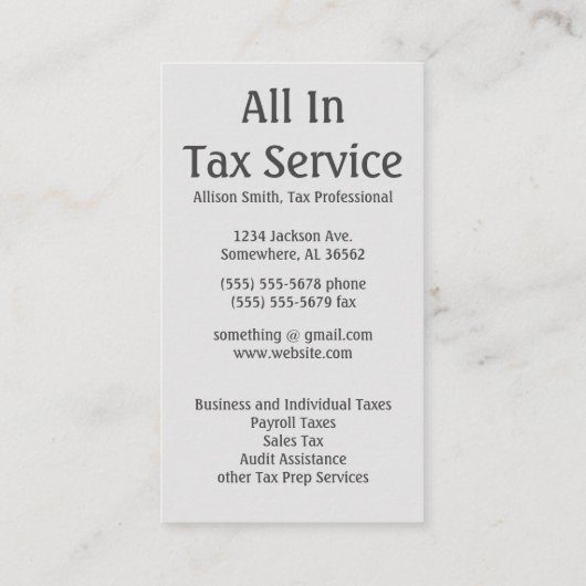 グレー計算機税務サービス 名刺 (裏面)