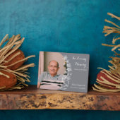 グレー記念写真プラークヴィンテージスケッチ花 フォトプラーク (側面)